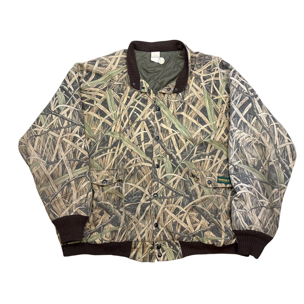 Vintage Herter’s Skyline Camo fall flight Hunting woods real tree Jacket 3XL